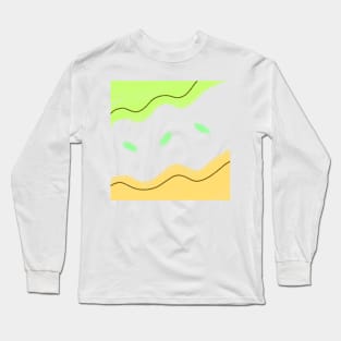 Green yellow watercolor art design Long Sleeve T-Shirt